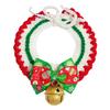 Pet Christmas Collar Adjustable Cute Hand Woven Cat and Dog Knit Cat Collar Scarf with Bell M