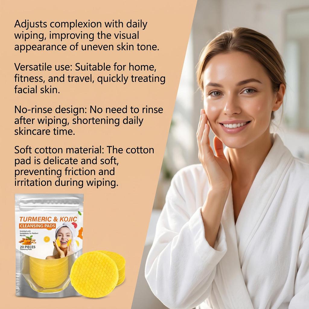 AMZ turmeric cleansing gasket wet wipe dual-use skin-friendly moisturizing refreshing facial cleansing products 20pcs