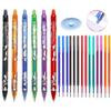 55pcs/set Gel Pen Press Type 0.5mm Erasable Gel Pen Set 6 Colors Washable Handle Magic Refills Rod Super Capacity Ink Writing Stationery