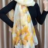 Women's Fashion Scarf Polyester Mature Style with Plant Pattern - Large Beach Shawl Wrap, Decorative Sun-Proof and Windproof