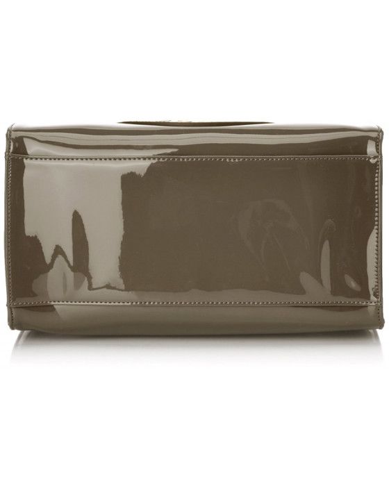 Sac bowling - Christian Lacroix - Jonc 3 - Simili cuir vernis - Gris - 20x30x12 cm