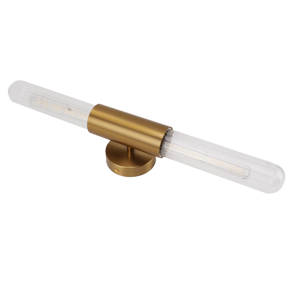 Gold Wall Sconce Light Fixture with 2 Glass Lampshade LED Bathroom Vanity Light Wall Mount Lamp for