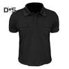 Men's Lapel T-shirt with Chest Pockets Short Sleeve Button-up Collar Tee Solid Color Casual Pullover Tee Shirt for Gym Streetwear