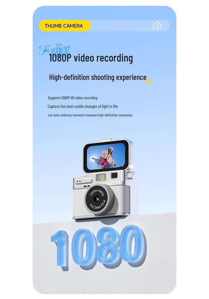 Retro Flip Screen Digital Camera: HD Photos & Video Recorder for Students