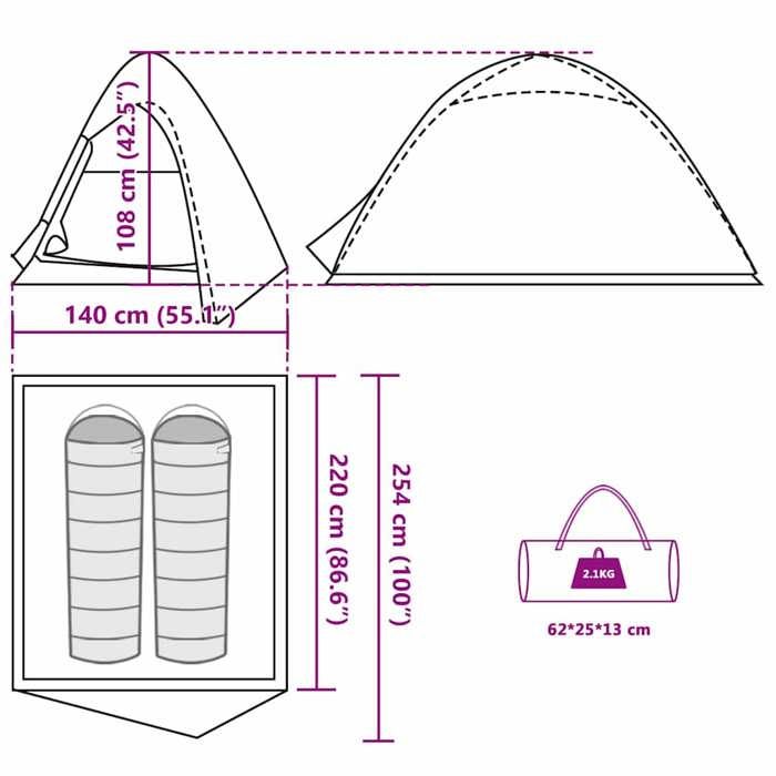 VidaXL Кемпинговая купольная палатка на 2 человека камуфляжная водонепроницаемая, палатка, кемпинговый навес, садовый навес, садовая палатка, 4009614