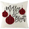 Pillow Christmas Pillow Cover Red and Black Plaid Sofa Cushion Cover Car Backrest Lumbar Support Nordic