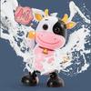 Kids Electric Cow Toy with LED Light Music Singing Dancing Cartoon Dairy Cattle Toy Toddlers Interactive Educational Movable Eyes Animal Musical Toy