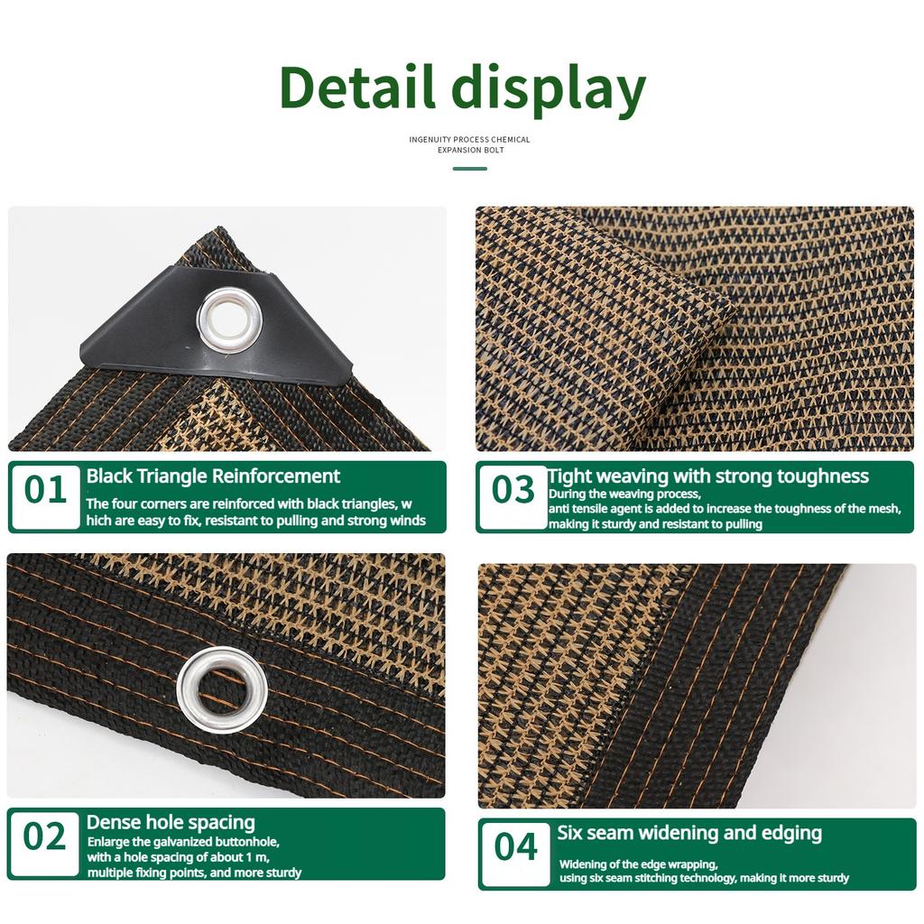 Outdoor Patio Sun Shade Sail Rectangle Garden Sunshade Net Garden Balcony Net Summer Anti-UV Sun Shelter Awning Car Canopy