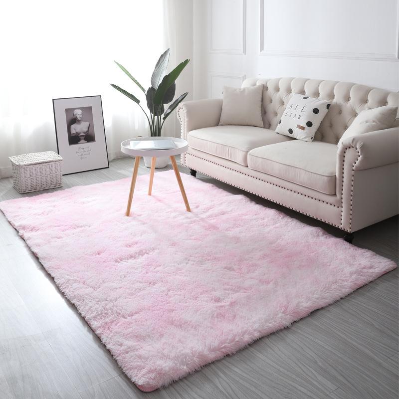 Rainbow Fluffy Rugs Anti-Skid Shaggy Area Rug Dining Room Carpet Floor Mat Home Bedroom