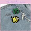 Cartoon Creative Personalized Game Peripheral Metal Badge My World Creeper Pixel Style Bee Sword Accessories