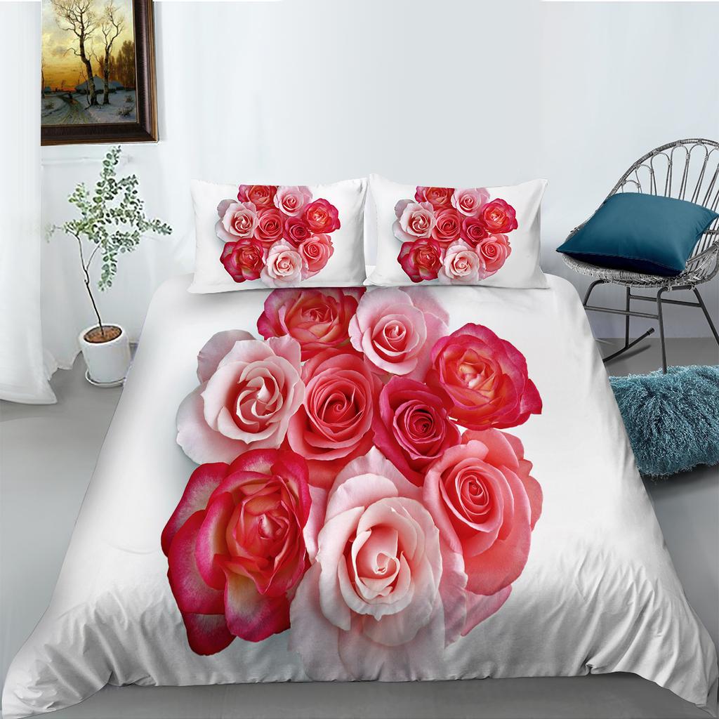 3D Digital Printed Bedding, Flower Pattern, Down Duvet Cover Set, Bedroom Down Duvet Cover, Pillowcase, Single/double Bed, Full Size Home Decoration