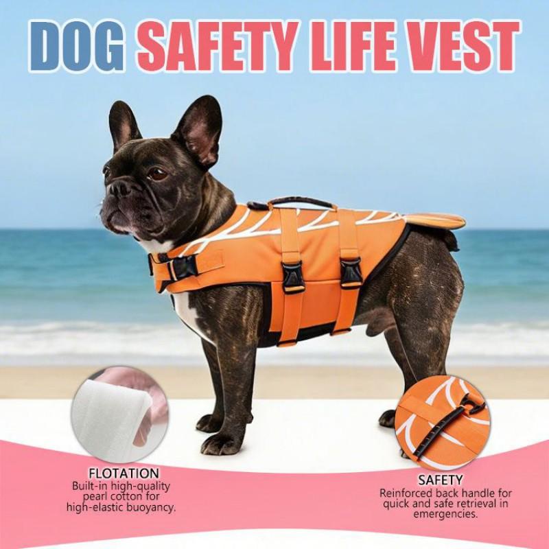 Dog Life Jacket Pet Swimming Safety Vest Water Rescue Floatation Aid Small Medium Large Dogs