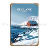 Reykjavik Iceland Travel Art Metal Sign Plates Wall Cave Club Printing Living Room Tin Sign Poster