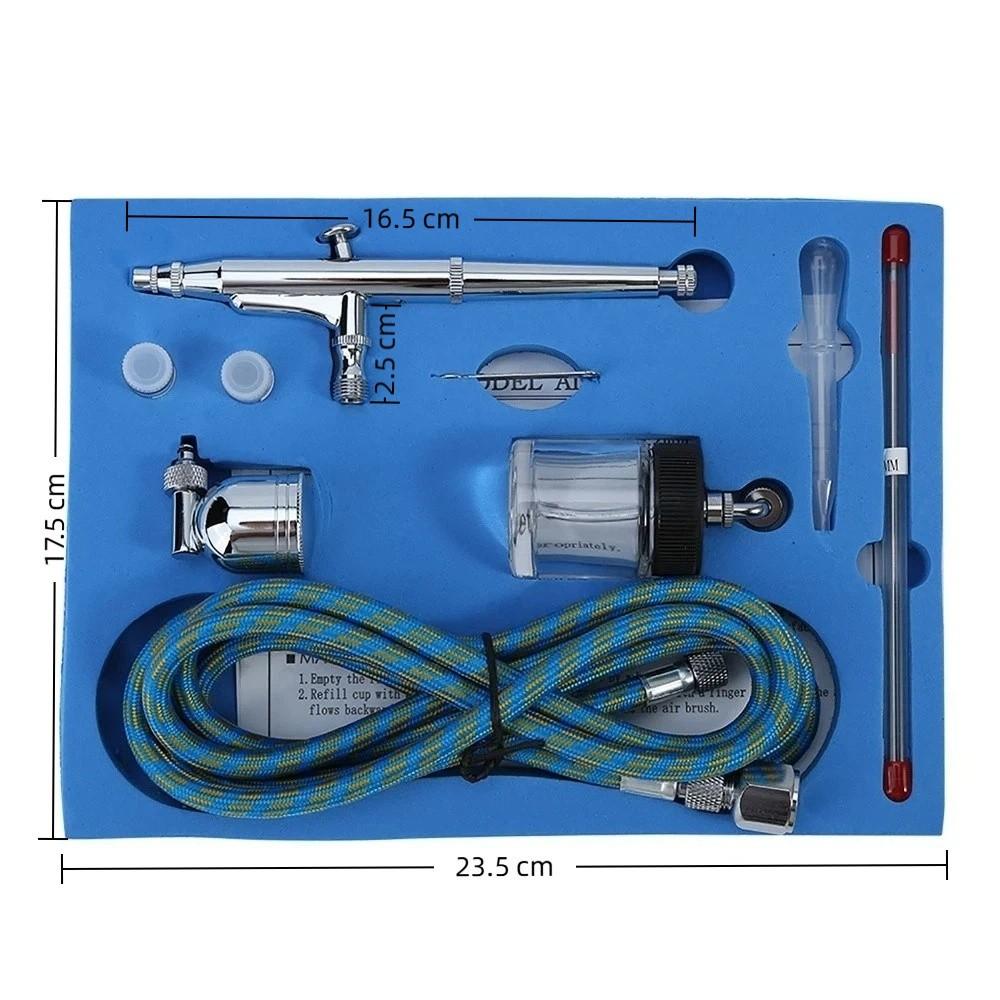 Dual Action Airbrush Kit 0.2mm/0.3mm/0.5mm Needle Art Airbrush Set Spray Tool Scale Model Coloring