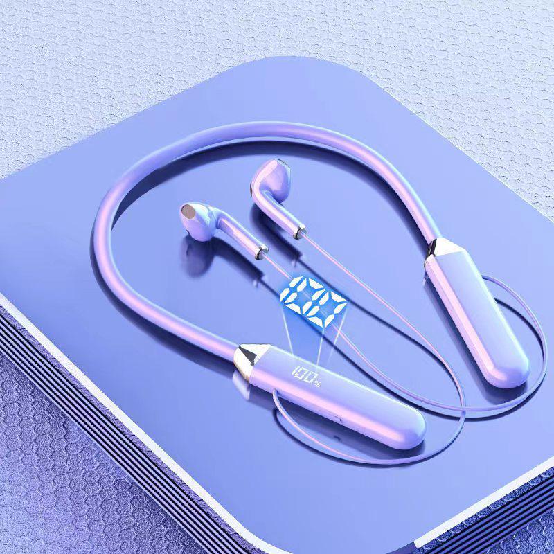 Спортивные Bluetooth-наушники с креплением на шею, долгим временем работы от аккумулятора и цифровым дисплеем