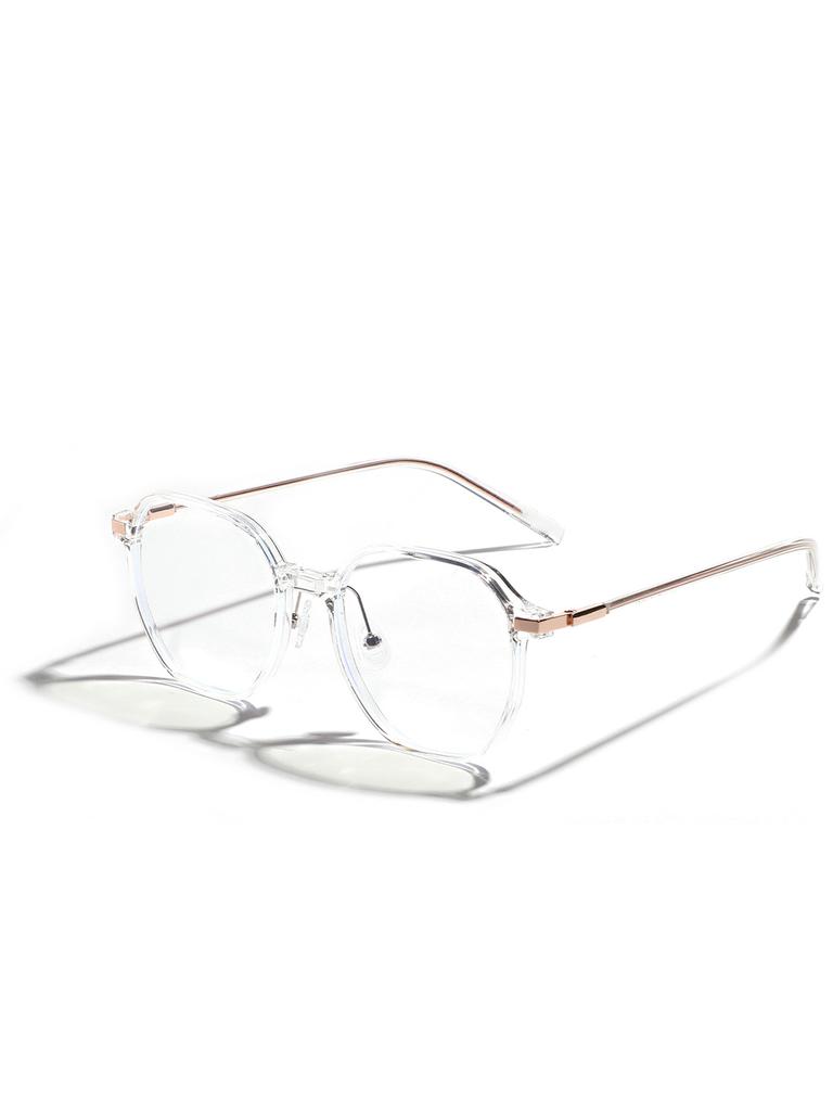 Очки Tr90 квадратные универсальные ретро литературные плоские зеркальные мужские коричневые простые оправы женские