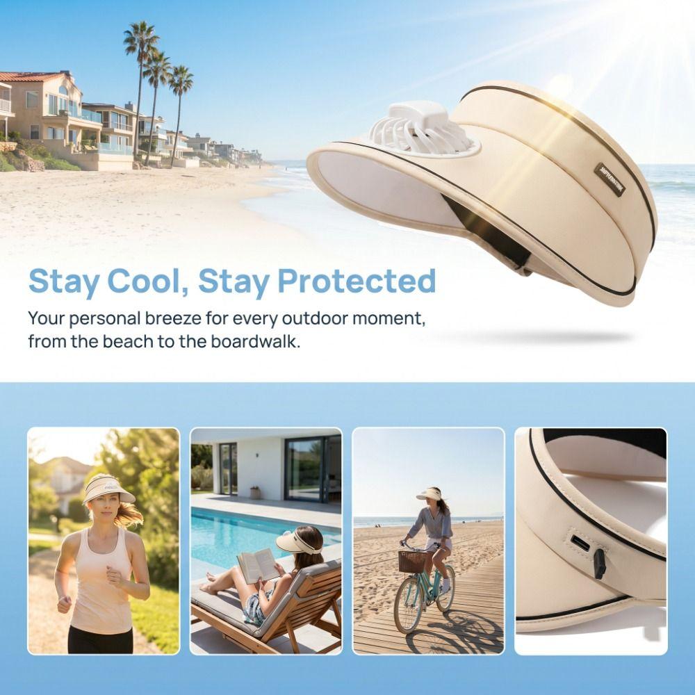 USB Charging Fan Solar Powered Fan Hat Large Brim Sun Protection Hat Wide Brim Sun Hat Outdoor