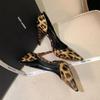 Red-soled Leopard Print High Heels 2025 Summer New Side Air Sexy Pointed Head Shallow Mouth Nightclub Royal Sister Temperament Single Shoes Women