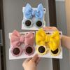 New Children Solid Color Cotton Bowknot Wide Hairband Round Sunglasses Set Baby Girls Sunglasses Kids Hair Accessories