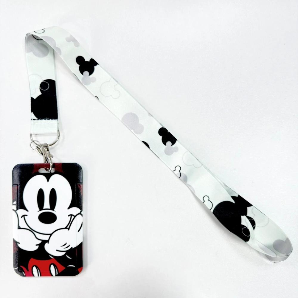 Держатель для удостоверений Микки Маус Шнурок Медведь Телефонный шнурок Держатель для ID-карты Значок Принцесса Нашейный ремешок Мультяшный брелок Подарок