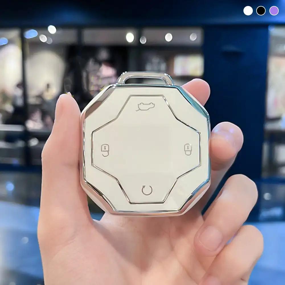 1 шт. чехол для автомобильного ключа мягкий TPU 4 кнопки пульт дистанционного управления защитный чехол прочные аксессуары для Chery Jetour T2 Traveler 2024 2024