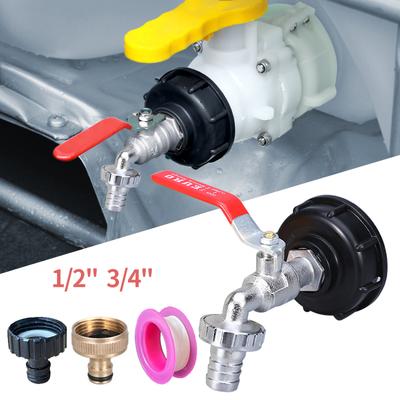 S60 Крупная резьба Соединитель для крана IBC-бака 1/2" 3/4'' Адаптер для водопроводной муфты Фитинг для водяного бака Сменный клапан для садового крана