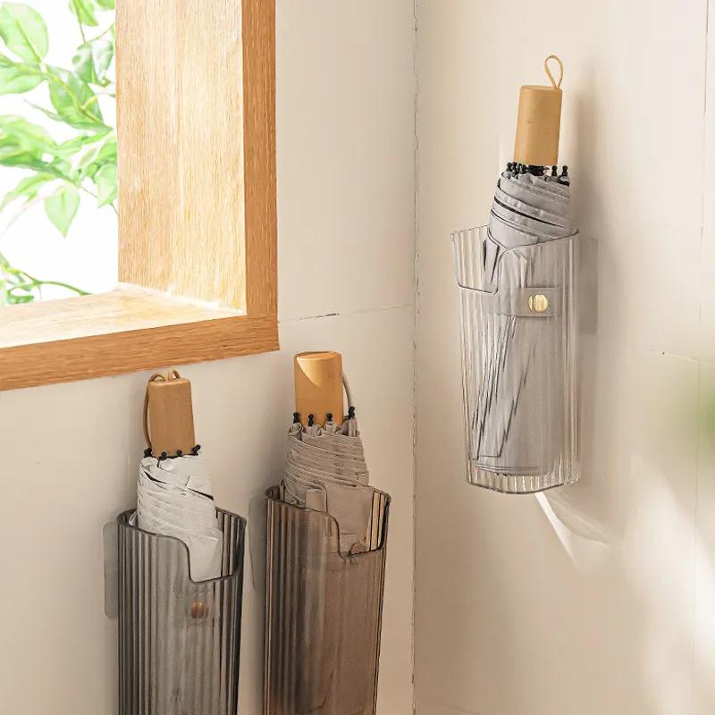 Настенная стойка для хранения зонтов для домашнего использования, без перфорации, креативная стойка для зонтов, простая длинная трубка, ящик для хранения зонтов YLE435