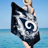 Rams Team Spirit Beach Towel, Quick-drying, Easy to Care for, Use for Both Fitness and Beach Vacations,Sports Essential Fan Gift
