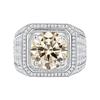 Man's S925 Sterling Silver Jewelry Luxury 1ct 2ct D Color Moissanite Diamon Ring Businessman Size6-13 Open Rings