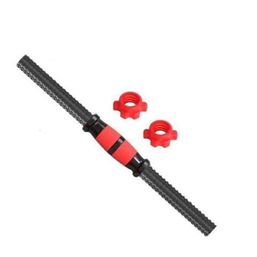 3PCS Threaded Ends Weight Bar Set Steel Black and Red Dumbbell Upper Body Workout