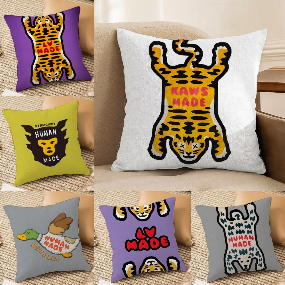 DDashionCuteMMadeNigoCartoonHHumans Pillow Case pillowcase doublesided printed sofa cushion bedroom headboard
