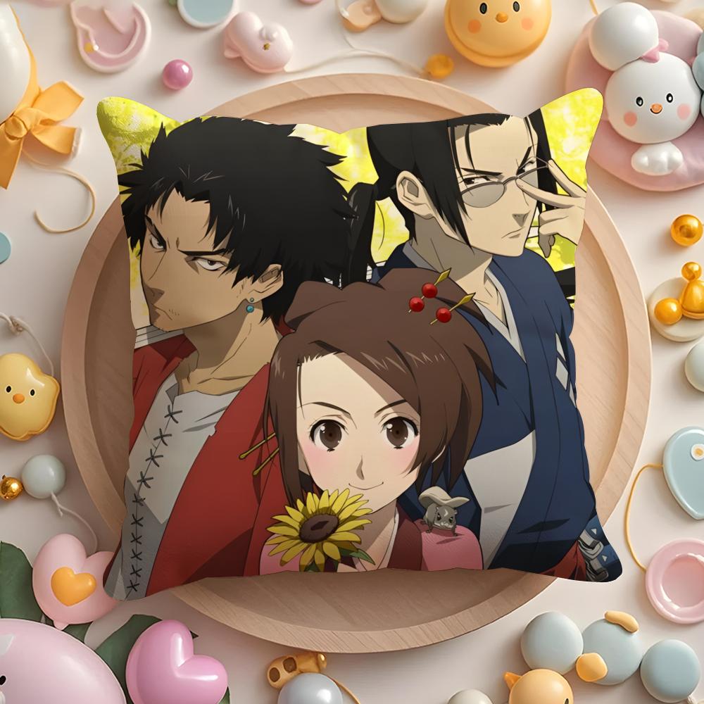 Подушка с принтом аниме S-Samurai C-Champloo, чехол для подушки для дома и автомобиля, многоцелевой, двусторонний, мягкий и прочный для ежедневного использования