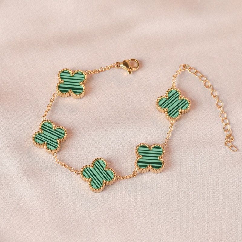 13 мм Четырехлистный клеверный браслет для женщин, цепочка с четырьмя листами клевера, ракушка, счастливый четырехлистный клевер