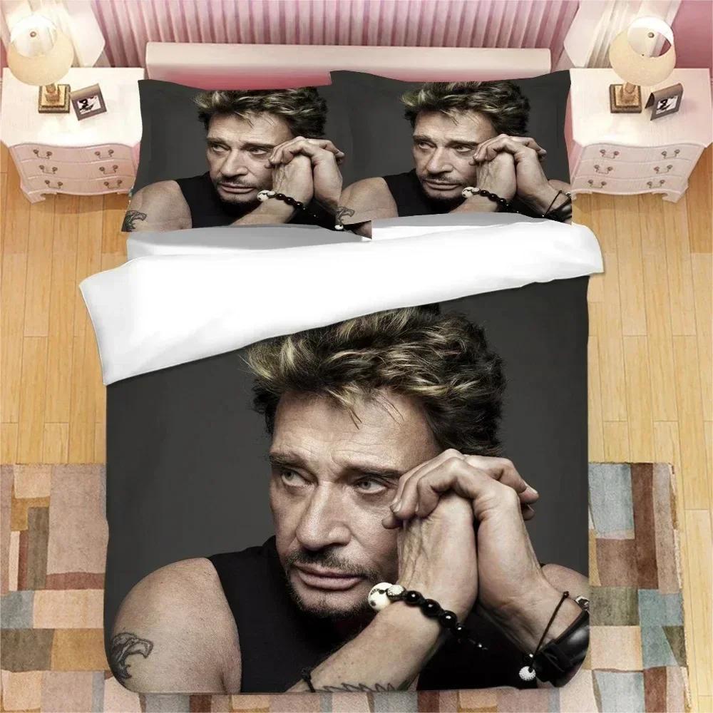 Johnny Hallyday Bedding Set Duvet Cover Sheet Printed Bed Set Pillowcase Bed Full Queen King Size Comforter Bedroom