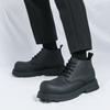 Черные мужские ботинки на толстой подошве, классический минималистский стиль, для езды на мотоцикле, для повседневного использования, для офиса и отдыха, размер 38-45