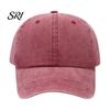 Baseball Hat Soft Top Adjustable Buckle Washed Distressed Sun Breathable Cap Retro Street Style Men Women