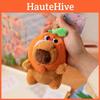 Orange Hat Frog Capybara With Backpack Plush Keychain Toy Pendant Decoration