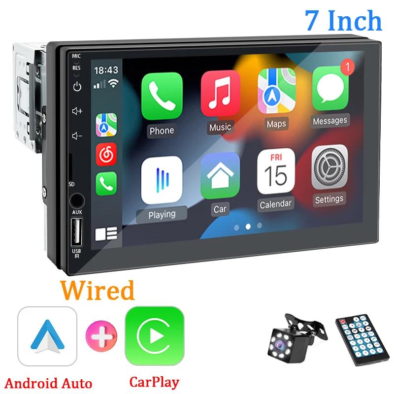 Car Radio 1 Din Carplay Android Auto Multimedia Player HD 7‘’ Touch Screen FM AUX Input Bluetooth MirrorLink Universal Autoradio