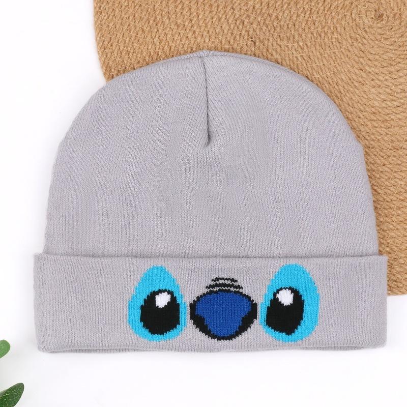 Autumn and winter hats funny popular knitted hats men and women warm animation cartoon wool hats European and American embroidery