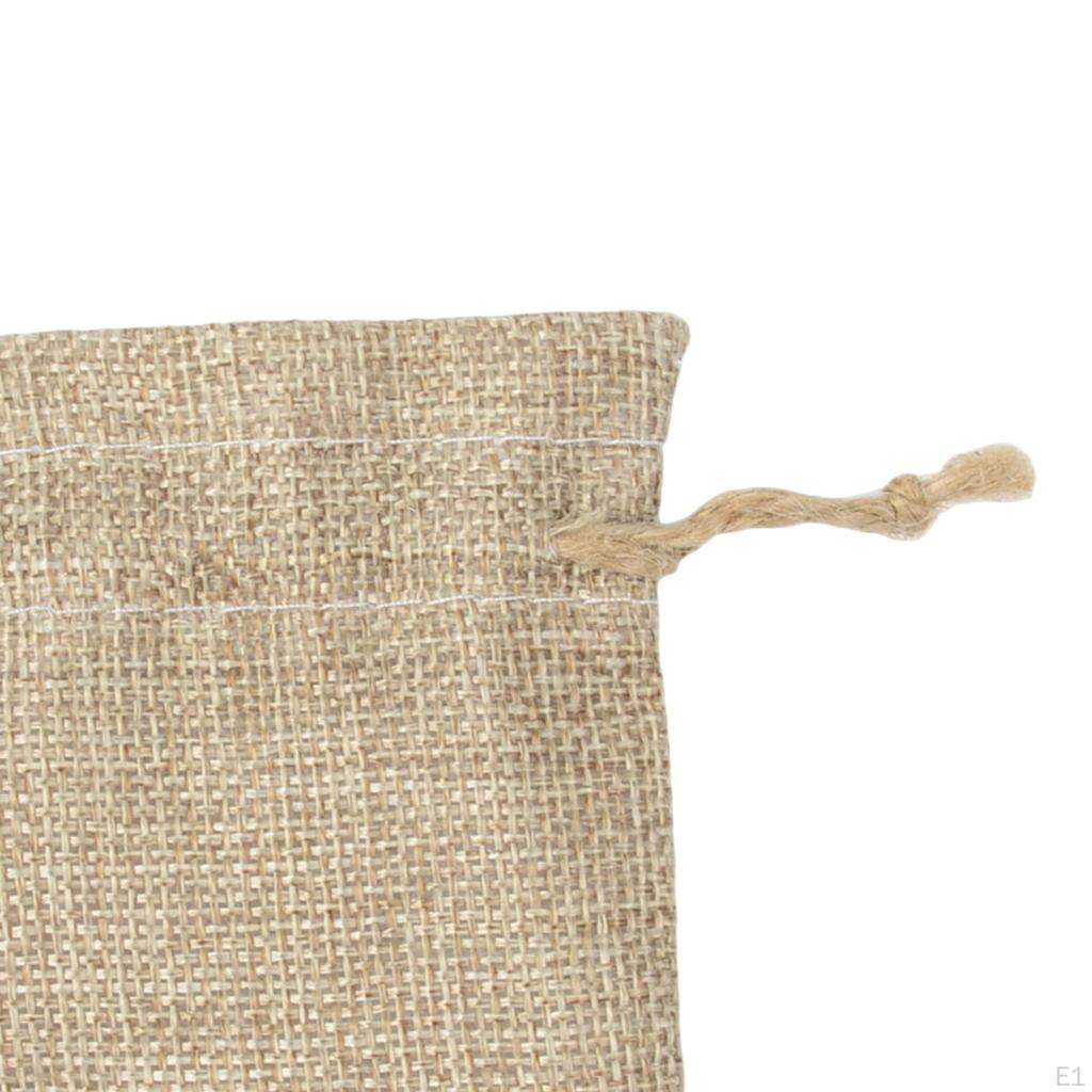 10 Pieces Burlap Jewelry Storage Bag Favor Sacks Rustic Gift Drawstring