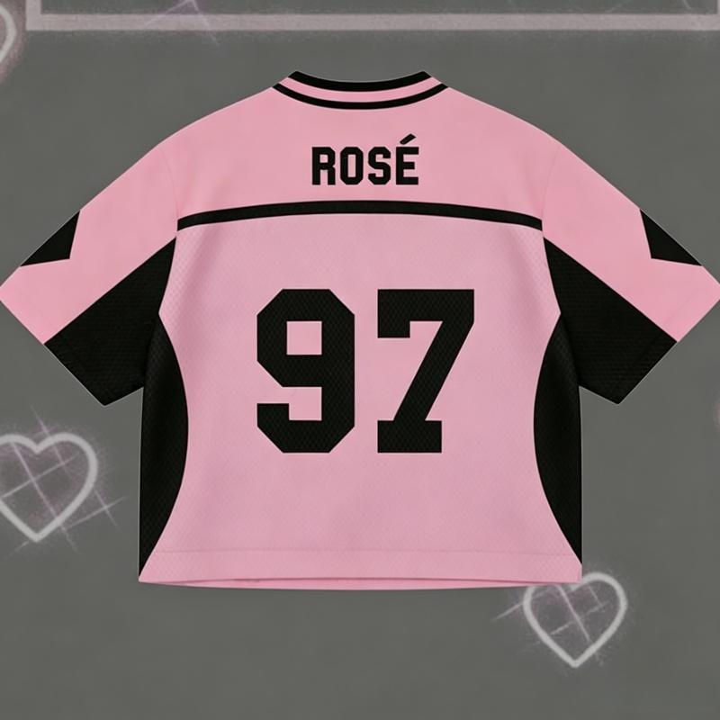2026 Summer New Y2K Korean Girl Group Concert Pink Black Short Sleeve T-Shirt Fashion Casual Sports Family Kids Tees