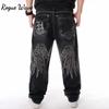 RogueWave Мешковатые джинсы хип-хоп скейтборд джинсовые брюки уличные танцы хип-хоп рэп мужские черные брюки