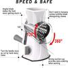 Multi-Function Rotary Cutter, Veggie Slicer, Cheese Shredder, 3-In-1 Interchangeable Blades Rotary Grinder With Hand Crank