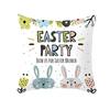 Easter Peach Velvet Cushion Cover Lake Blue Series Rabbit Egg Print Cushion Cover