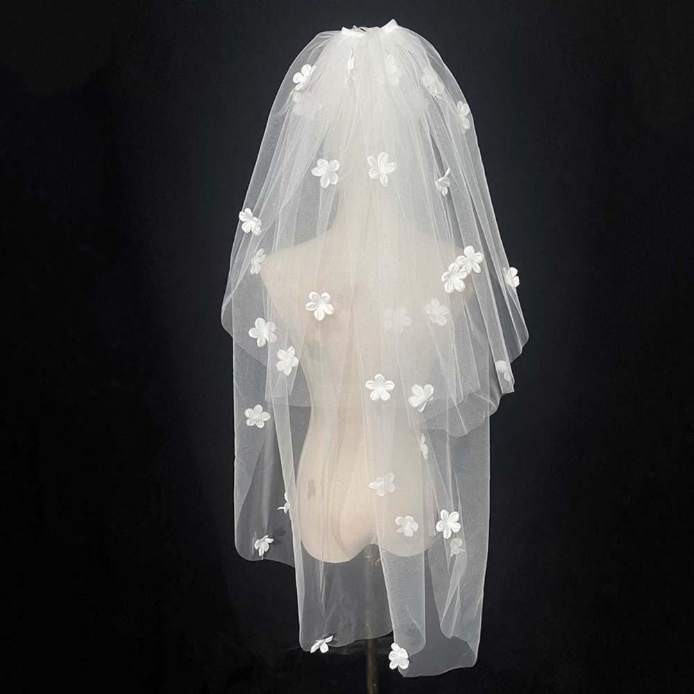 Вышивка Свадебный головной убор невесты Романтический свадебный головной убор Элегантная свадебная фата Подарки