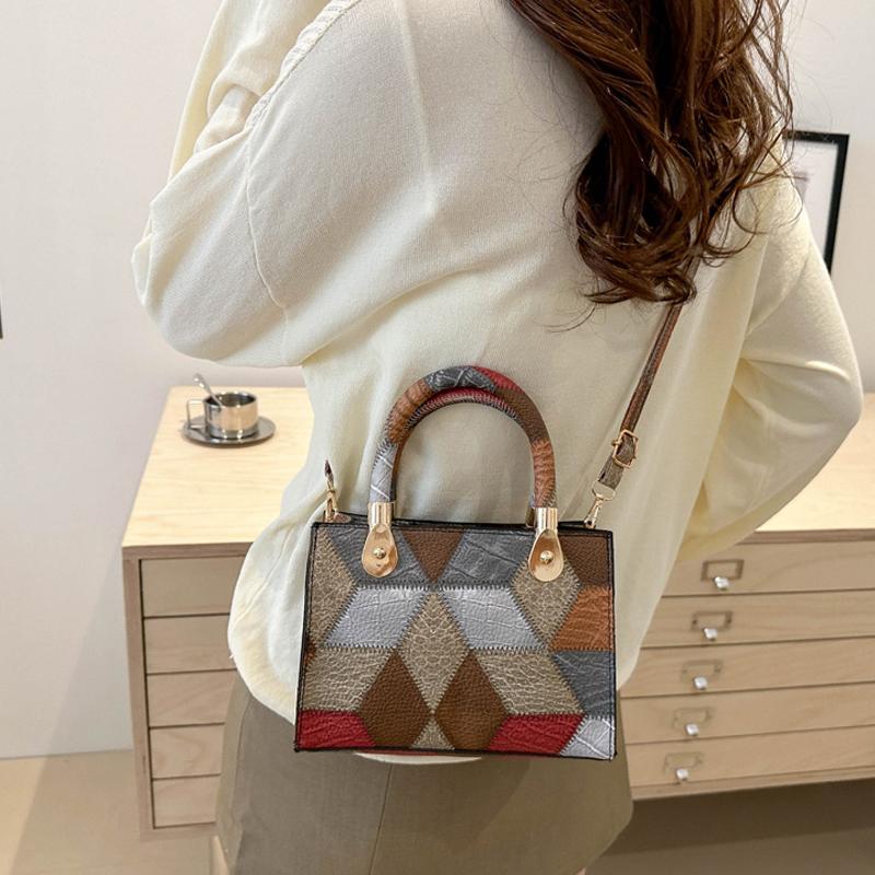 New Women's Design Sense Small Square Bag Fashion Trend High Quality Single Shoulder Crossbody Bag Patchwrok Handbag KTY