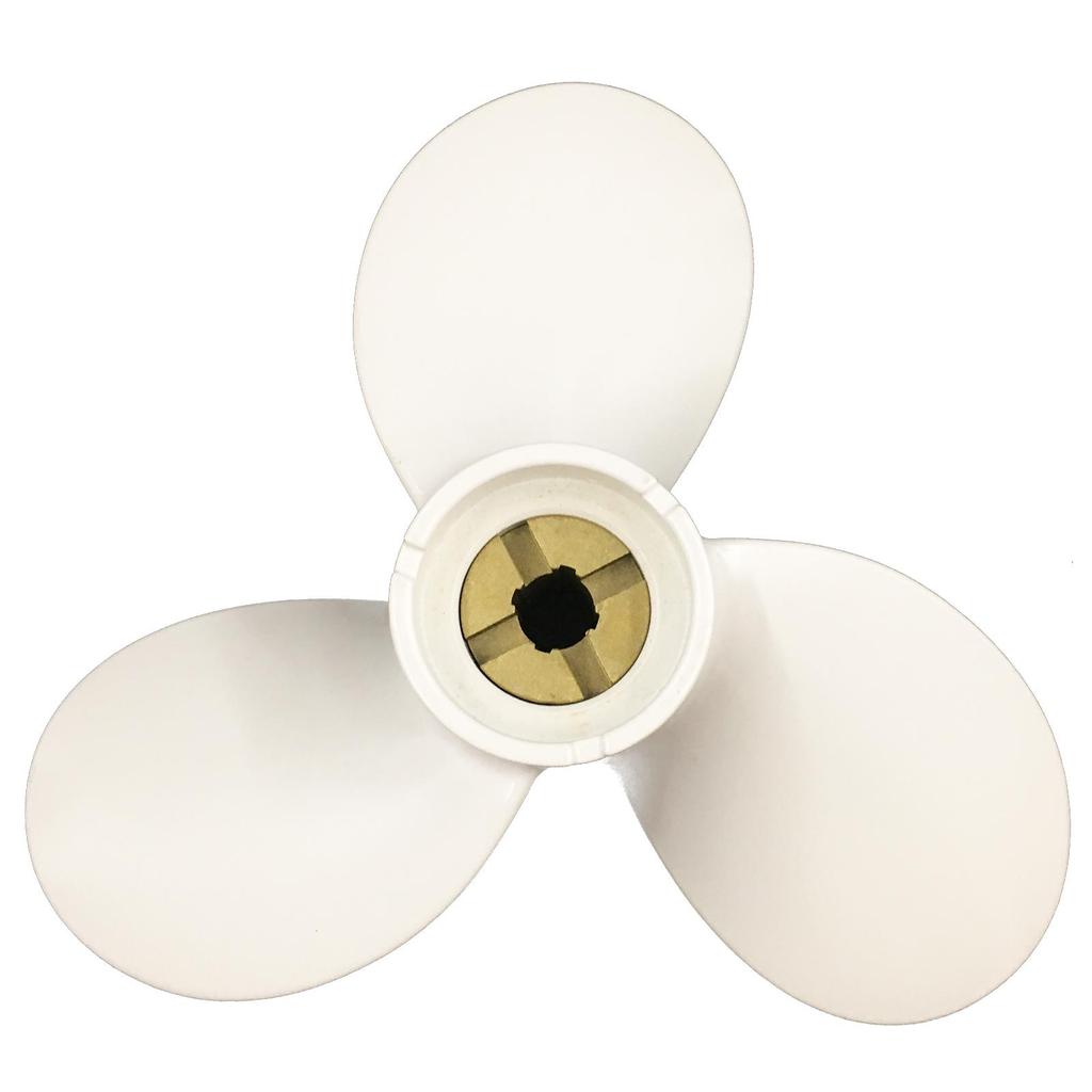 Лодочный гребной винт 9x7 1/2, подходит для подвесного двигателя Yamaha, 8 л.с., штифтовый привод, 3 лопасти, алюминий, OEM, нет: 655-45943-00-ЭЛ 9х7,5