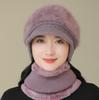 Winter Hat Female Faux Rabbit Fur Ear Protection Wool Hat Plush Thick Warm Knitted Hat