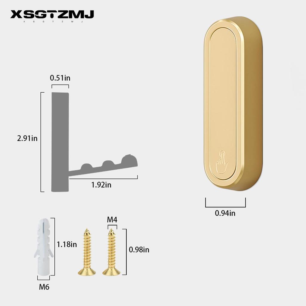 2PCS Folding Coat Hooks, Heavy Duty Wall Hooks Made of Zinc Alloy, Foldable Wall Hooks for Hanging Coats, Scarves, Hats, Bathrobes, Keys, Bags(Gold)