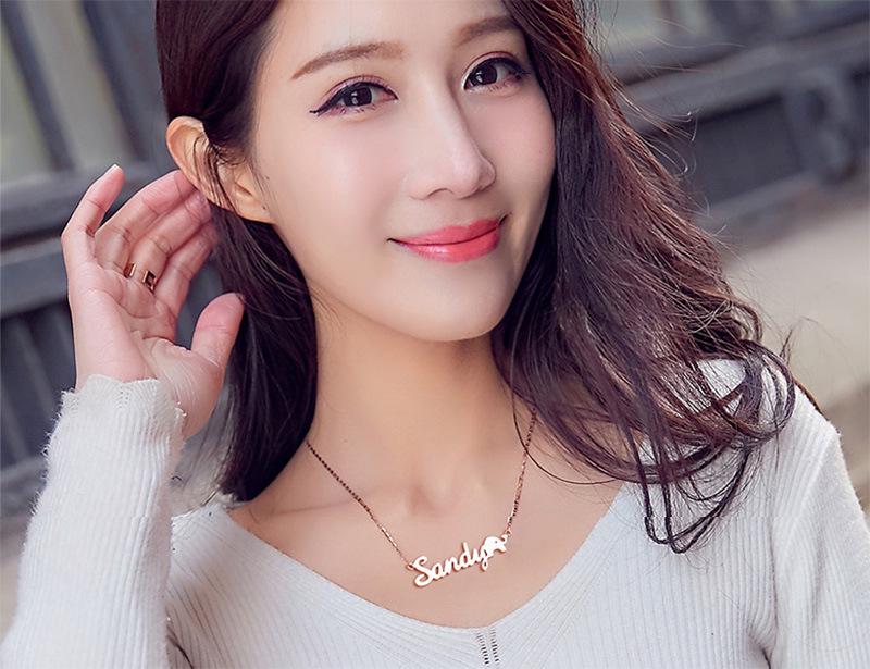 Персонализированное ожерелье с именем из нержавеющей стали - Женская европейская и американская мода, рождественское украшение